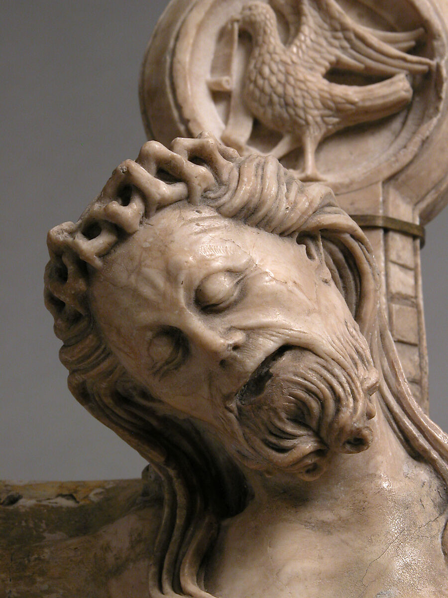 Crucifix, Follower of the Master of Rimini, Alabaster, wood, and plaster, South Netherlandish (?)