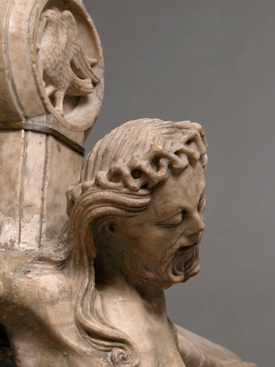 Crucifix, Follower of the Master of Rimini, Alabaster, wood, and plaster, South Netherlandish (?)