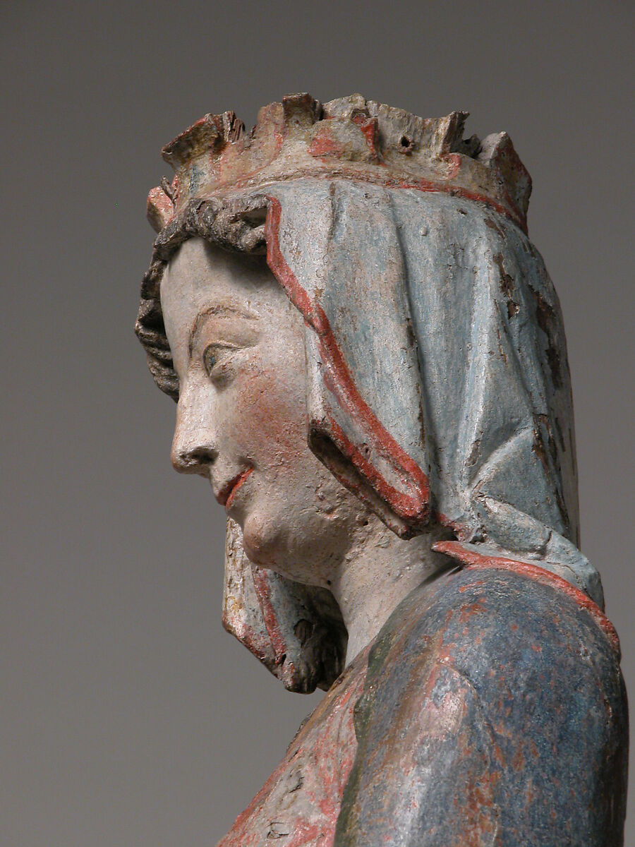 Enthroned Virgin and Child, Oak, with paint, German