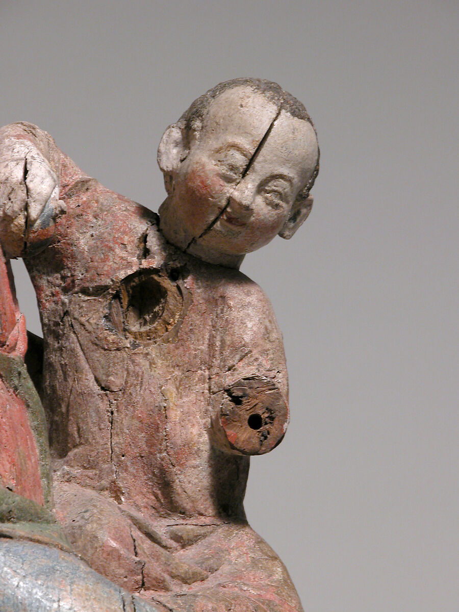 Enthroned Virgin and Child, Oak, with paint, German