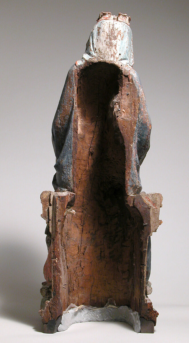 Enthroned Virgin and Child, Oak, with paint, German