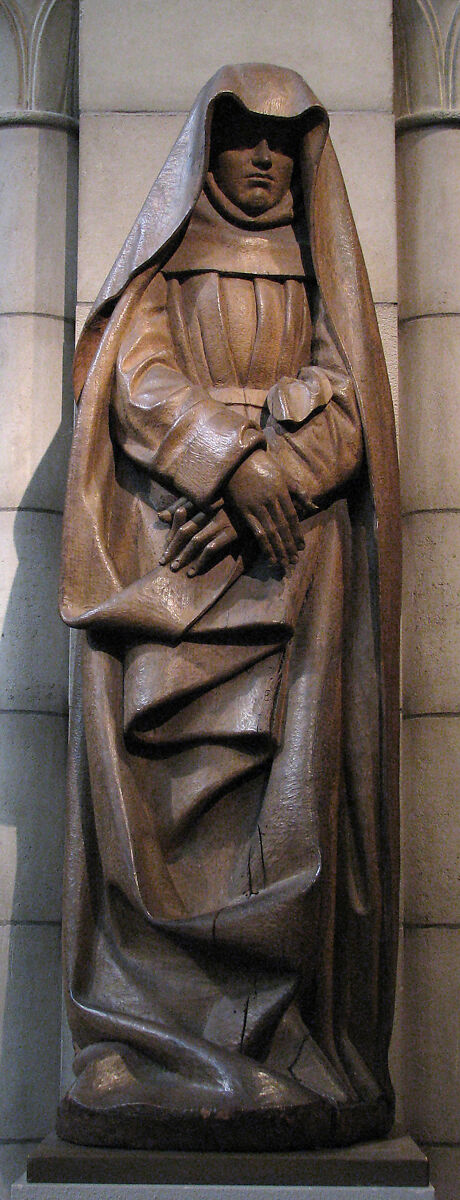 Mourning Virgin from a Crucifixion Group, Walnut with traces of paint, French 
