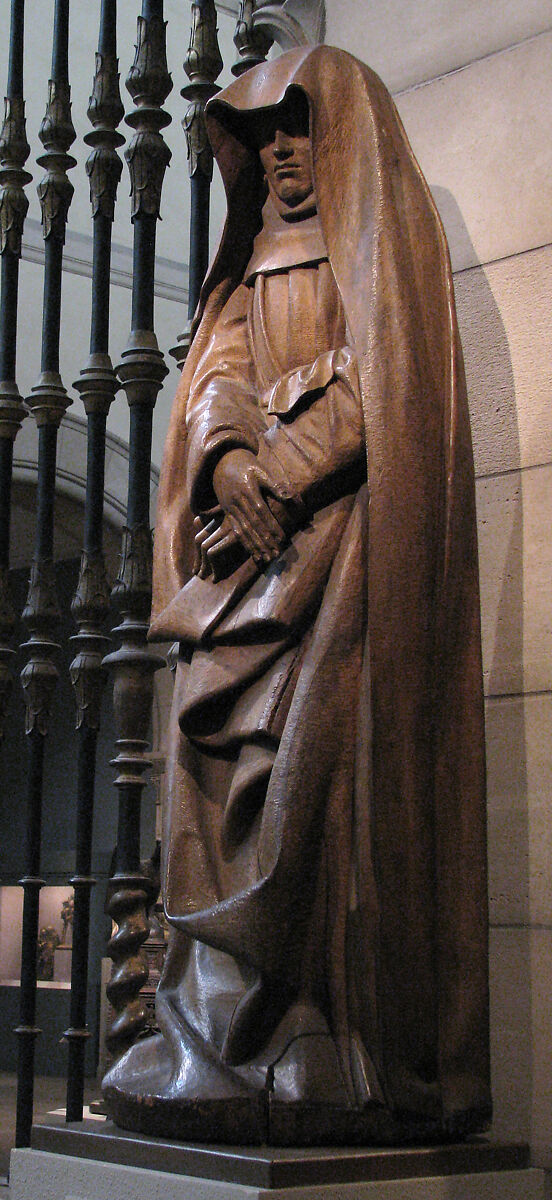 Mourning Virgin from a Crucifixion Group, Walnut with traces of paint, French