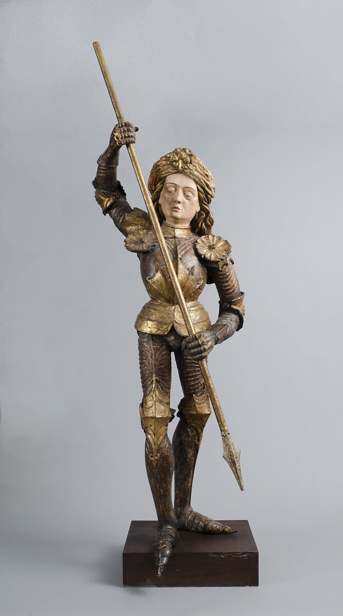 Saint George Slaying the Dragon, In the style of Michael Pacher (Austrian or German, active by 1462/3–died 1498), Wood, paint, gilding, Austrian