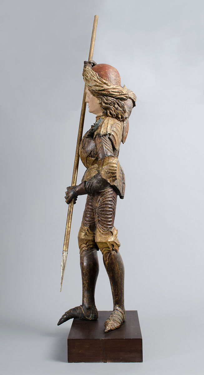 Saint George Slaying the Dragon, In the style of Michael Pacher (Austrian or German, active by 1462/3–died 1498), Wood, paint, gilding, Austrian