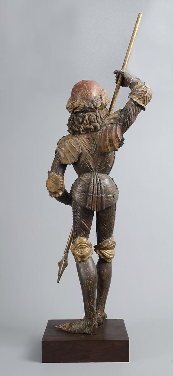 Saint George Slaying the Dragon, In the style of Michael Pacher (Austrian or German, active by 1462/3–died 1498), Wood, paint, gilding, Austrian