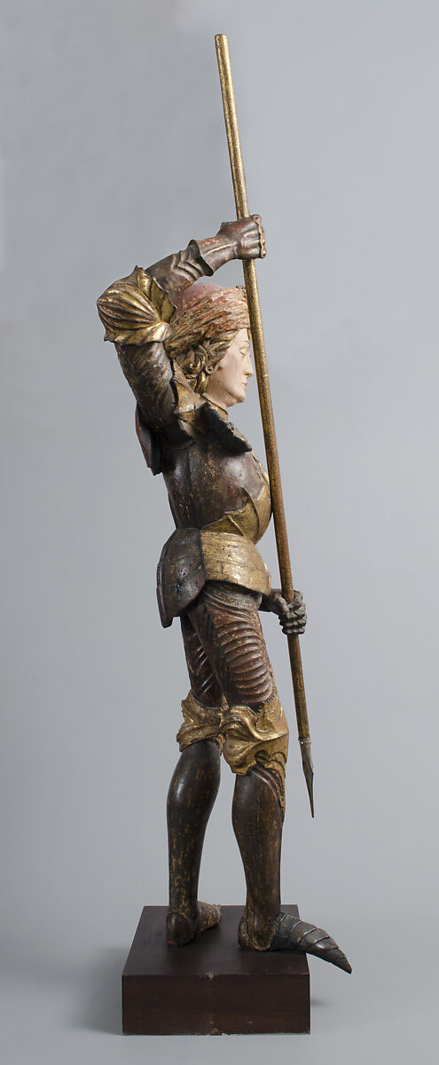 Saint George Slaying the Dragon, In the style of Michael Pacher (Austrian or German, active by 1462/3–died 1498), Wood, paint, gilding, Austrian