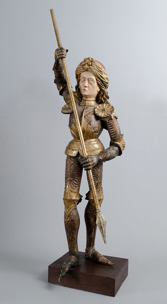 Saint George Slaying the Dragon, In the style of Michael Pacher (Austrian or German, active by 1462/3–died 1498), Wood, paint, gilding, Austrian 