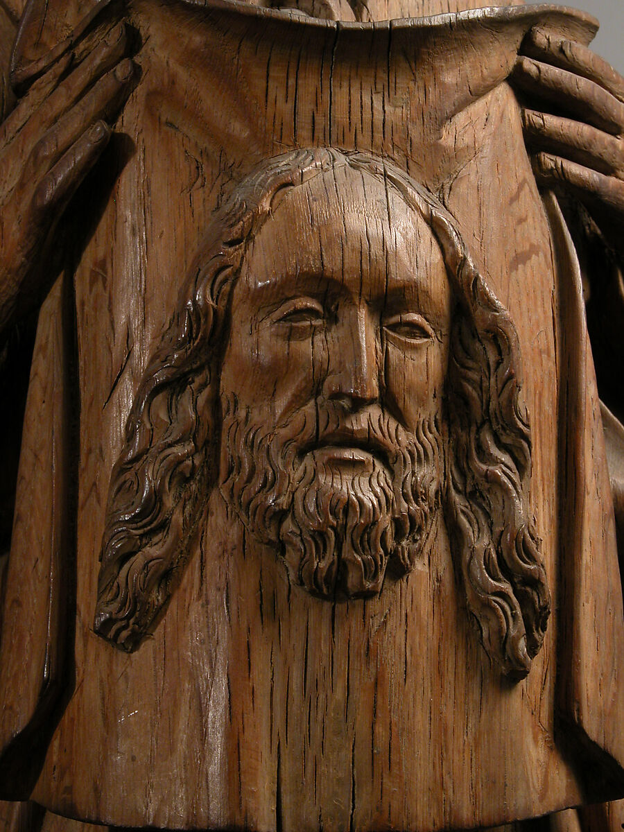 Angel with handkerchief of Saint Veronica, Oak, traces of paint, French