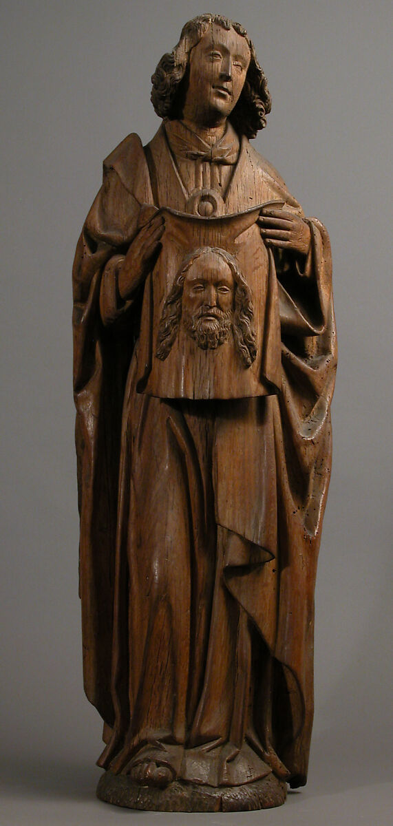 Angel with handkerchief of Saint Veronica, Oak, traces of paint, French