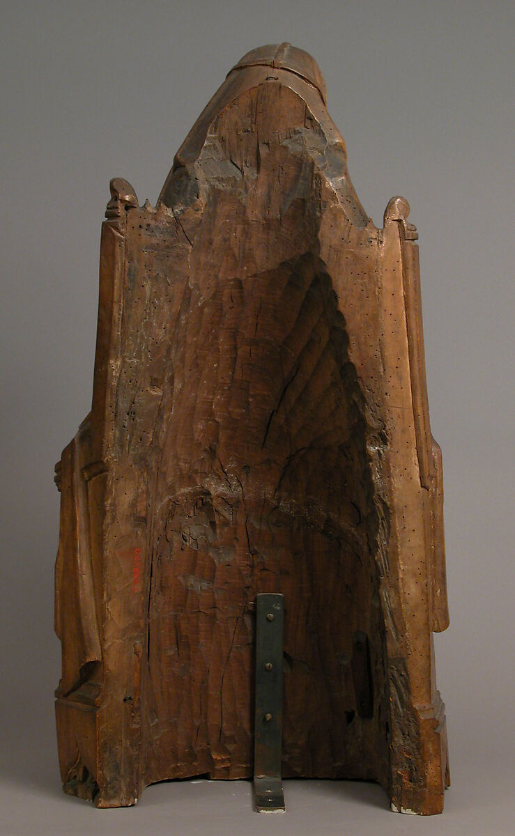 Saint Bridget of Sweden, Master of Soeterbeeck (active ca. 1470–80), Walnut, rock crystal cabochon. Originally painted., South Netherlandish