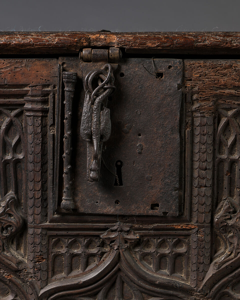 Chest, Walnut, iron mounts, French