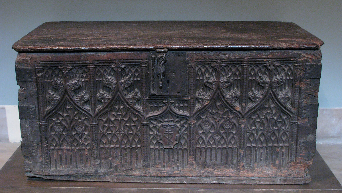 Chest, Walnut, iron mounts, French 