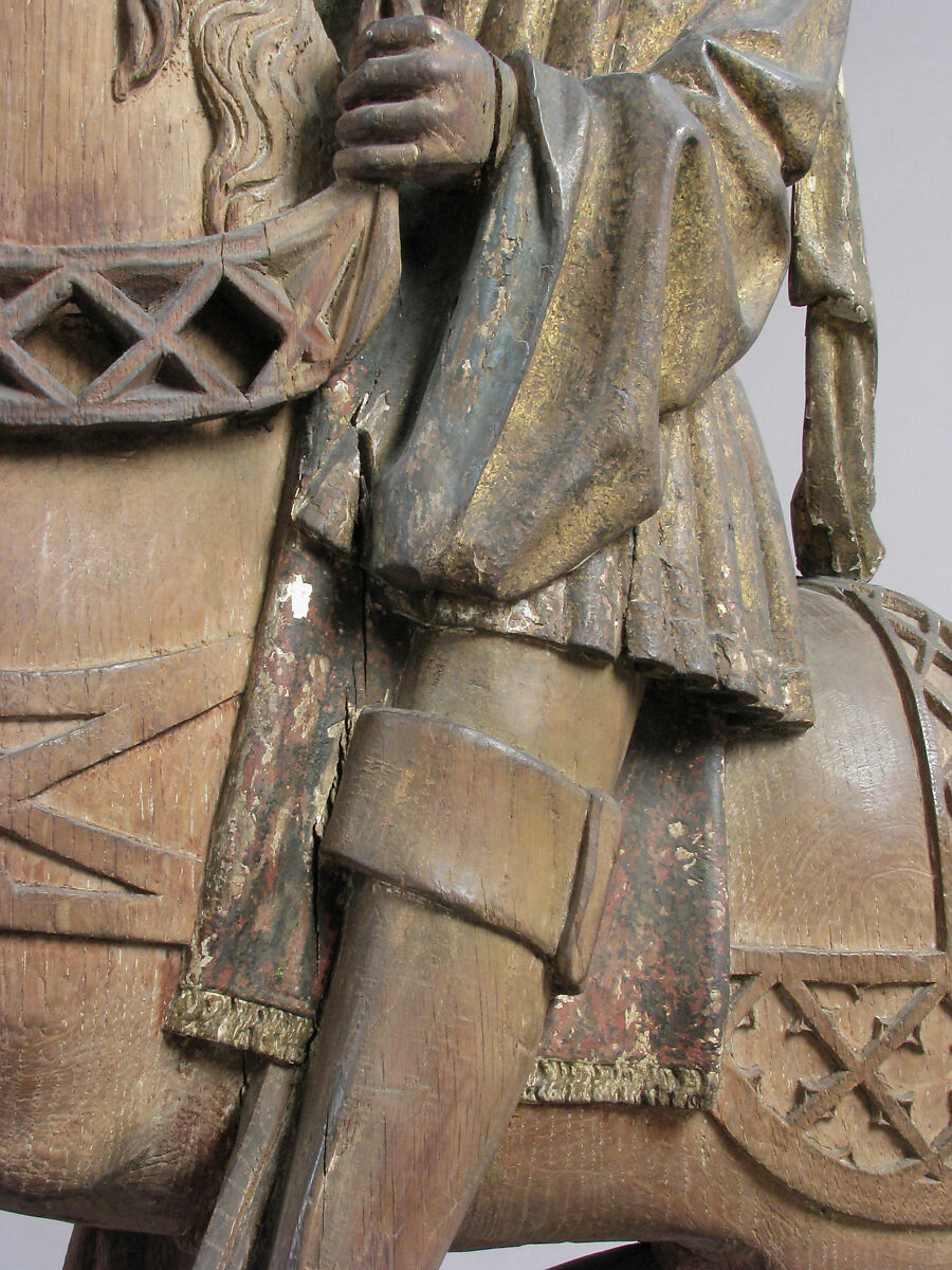 Trumpeter, Oak, traces of polychromy and gilding, South Netherlandish