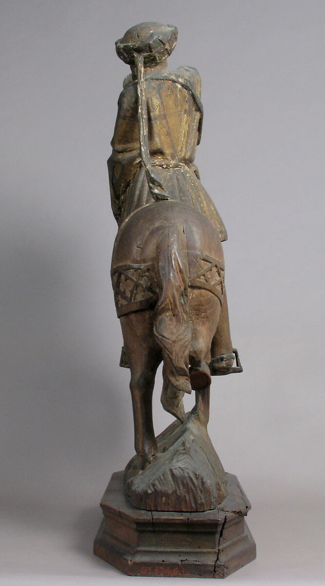 Trumpeter, Oak, traces of polychromy and gilding, South Netherlandish
