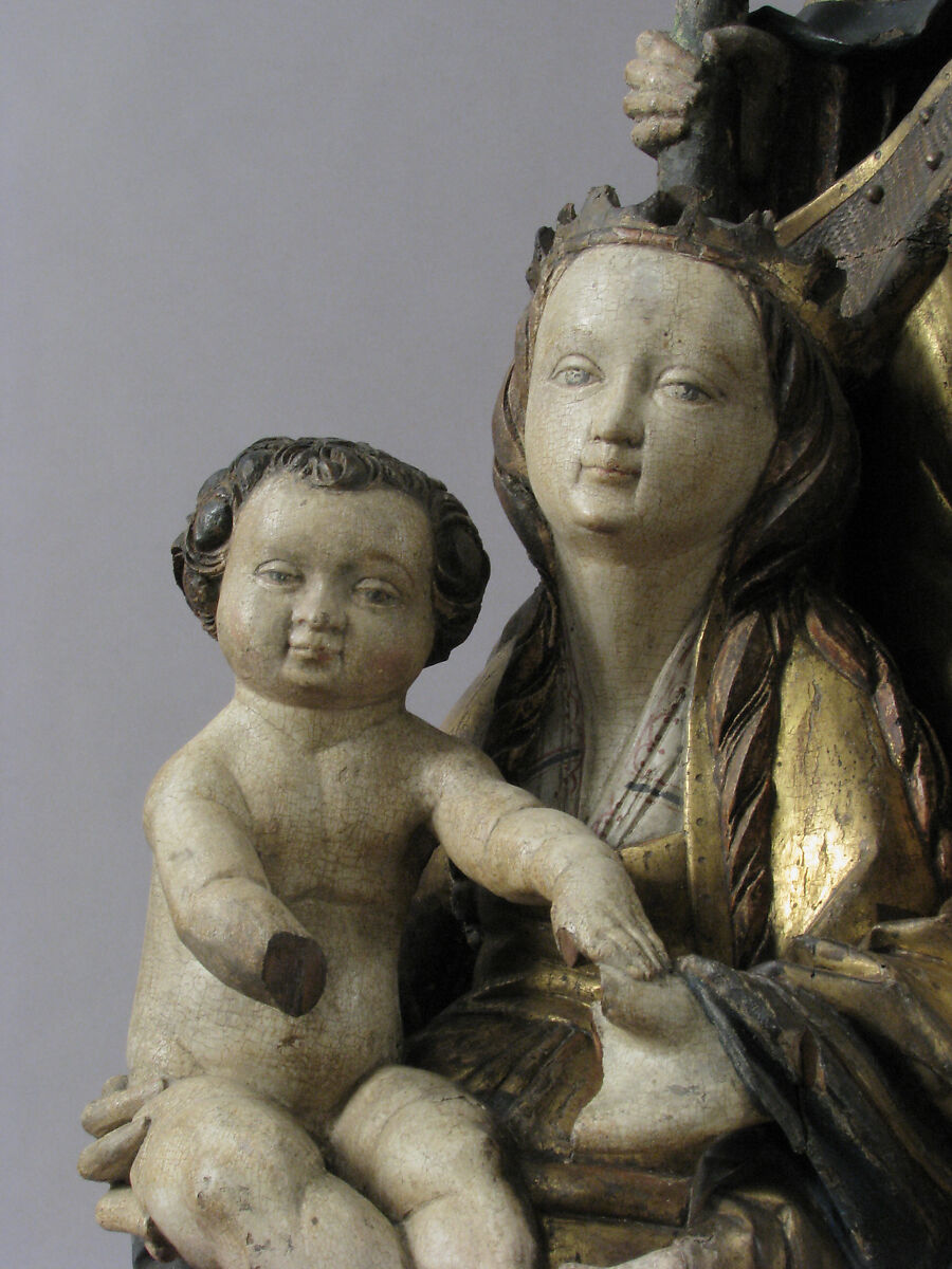 The Virgin and Child, Saint Anne, and Saint Emerentia, Limewood, paint and gilding, German