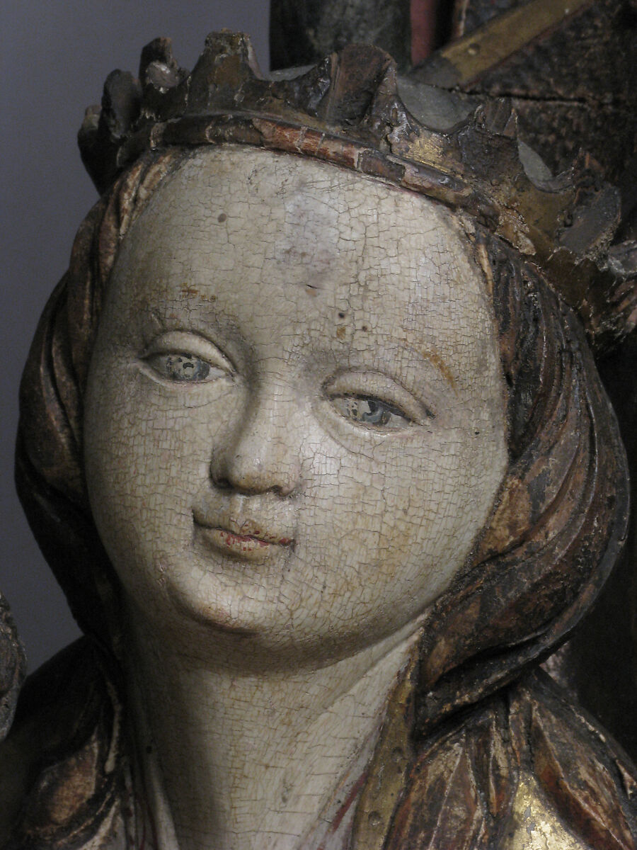 The Virgin and Child, Saint Anne, and Saint Emerentia, Limewood, paint and gilding, German