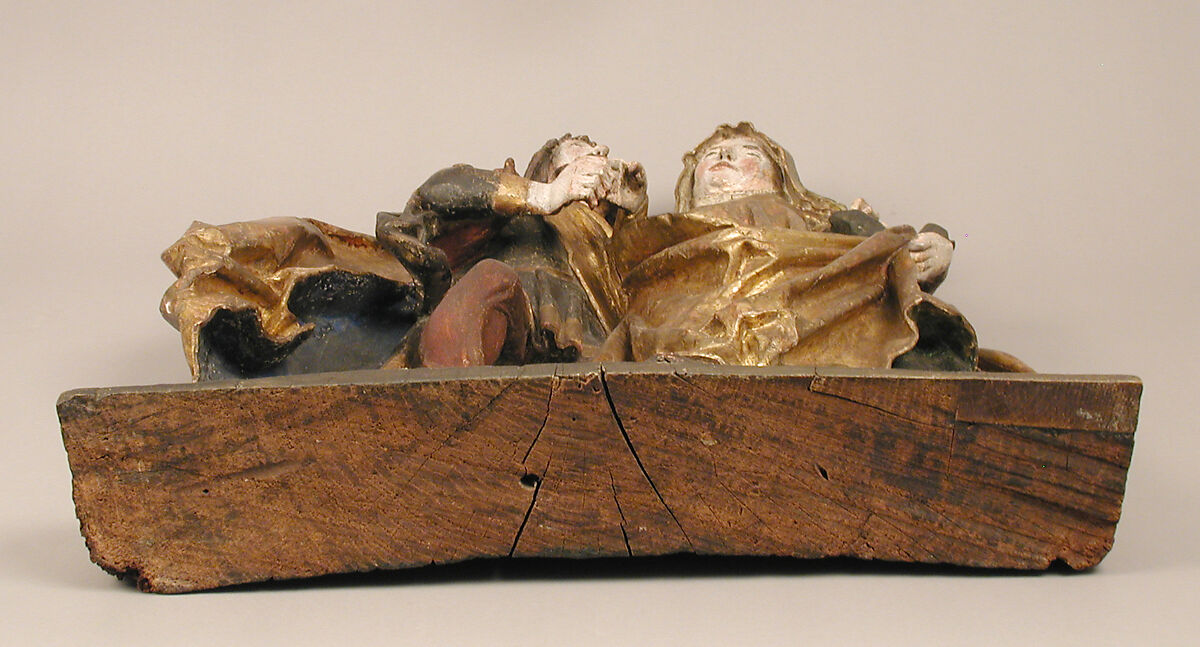 Meeting of Saints Joachim and Anne at the Golden Gate, Benedikt Dreyer (German, active Lübeck, ca. 1500–1525), Oak with polychromy and gilding, North German