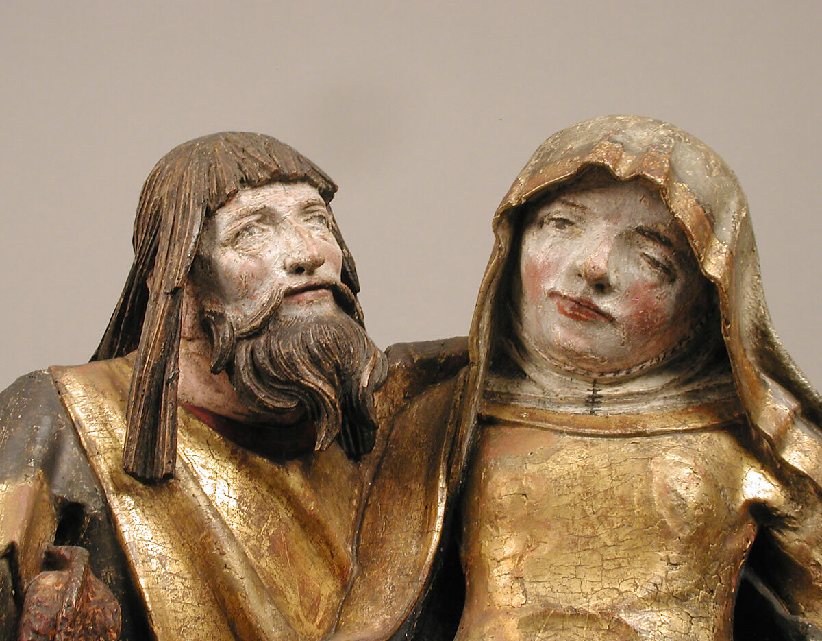Meeting of Saints Joachim and Anne at the Golden Gate, Benedikt Dreyer (German, active Lübeck, ca. 1500–1525), Oak with polychromy and gilding, North German