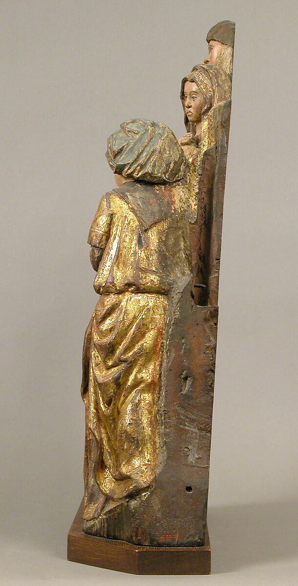 Virgin, Saint John, and Three Holy Women from a Crucifixion, Oak with polychromy and  gilding, South Netherlandish