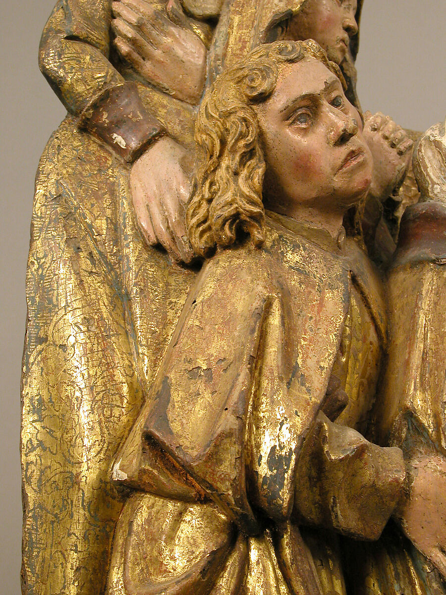 Virgin, Saint John, and Three Holy Women from a Crucifixion, Oak with polychromy and  gilding, South Netherlandish
