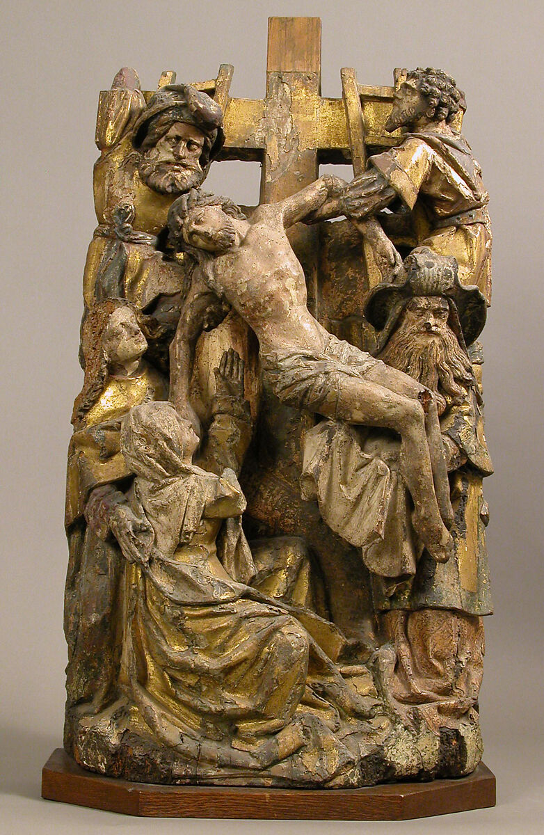 Descent from the Cross, Oak with polychromy and gilding, South Netherlandish 