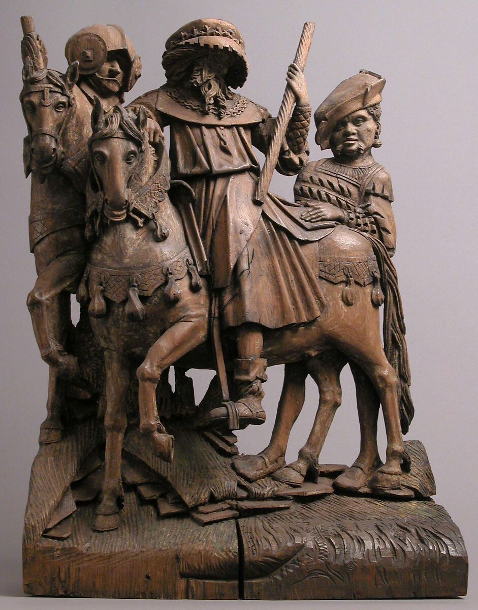 Three Soldiers, Oak, traces of polychromy, gilding, South Netherlandish 