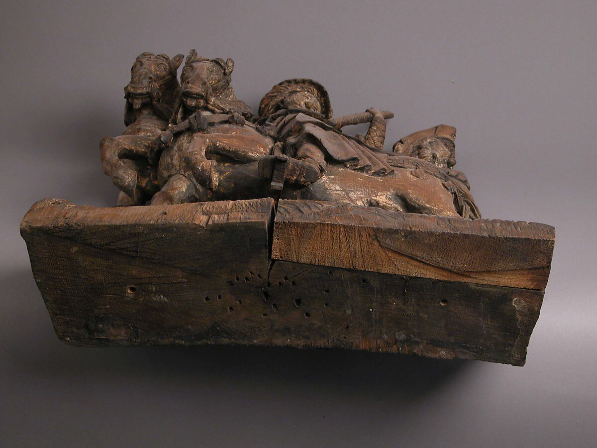 Three Soldiers, Oak, traces of polychromy, gilding, South Netherlandish