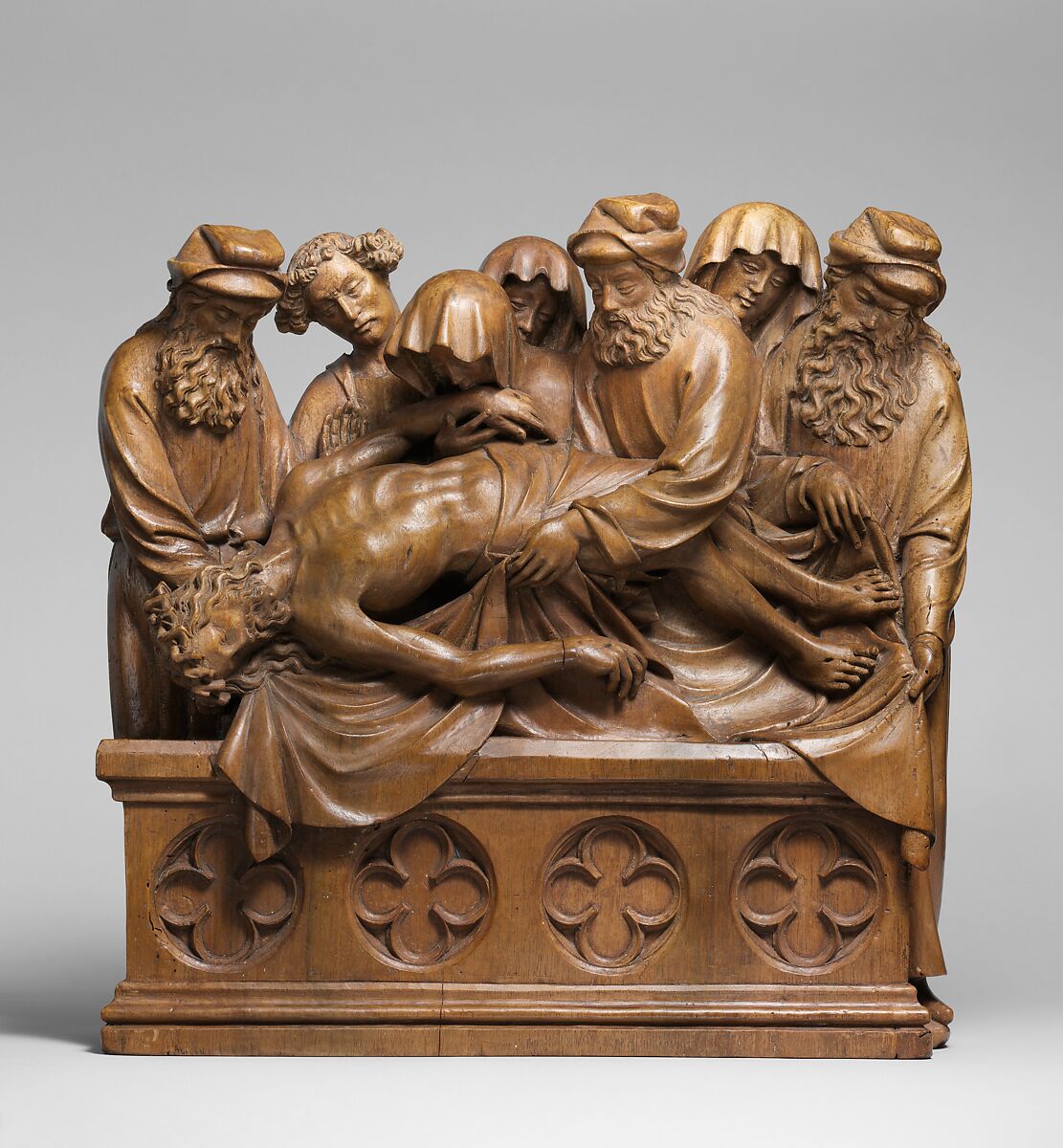 The Entombment of Christ, Walnut with traces of paint, German 