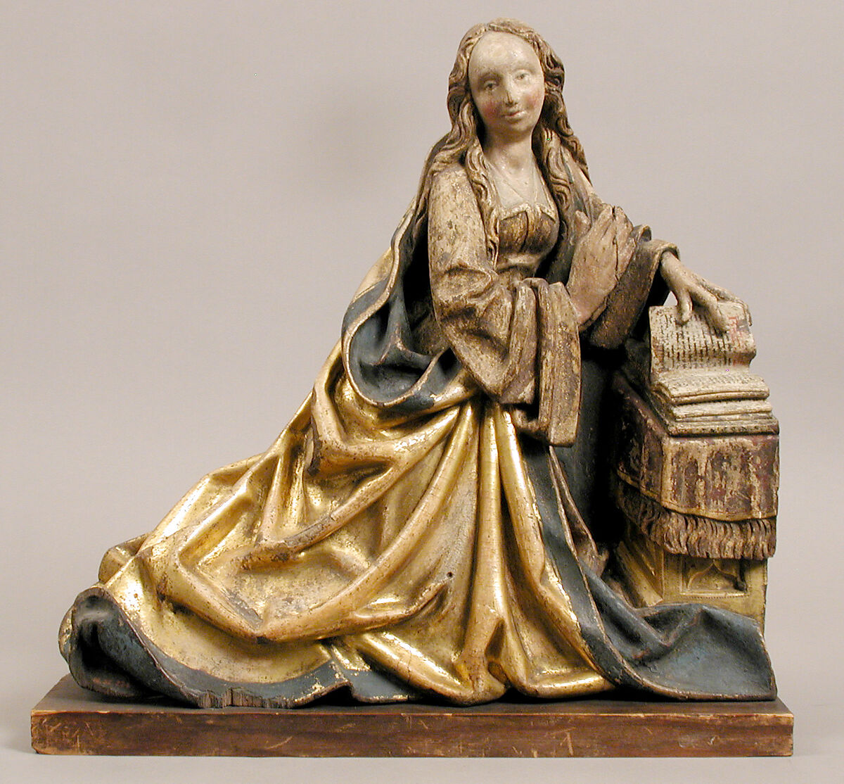 Virgin of the Annunciation, Oak, polychromy & gilding, South German 