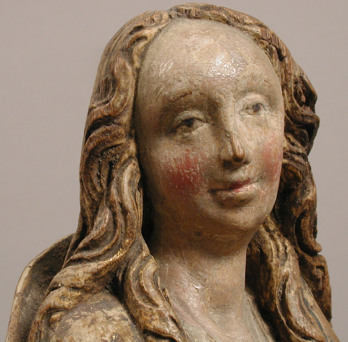 Virgin of the Annunciation, Oak, polychromy & gilding, South German