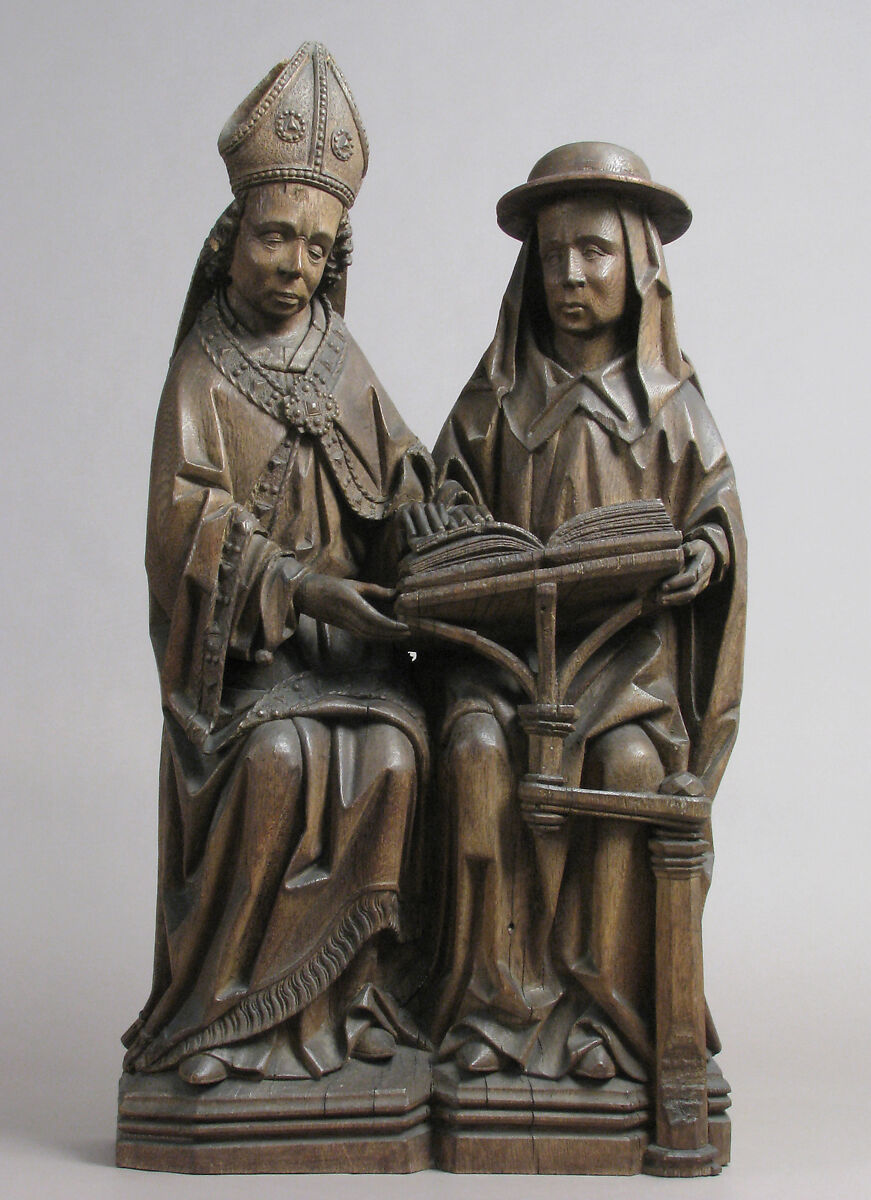 St. Augustine (or St. Ambrose) and St. Jerome, Oak, German 