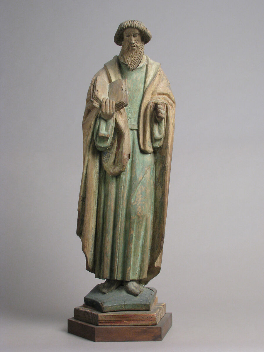 Saint Matthew (?), Oak with traces of polychromy and gilding, North Netherlandish 