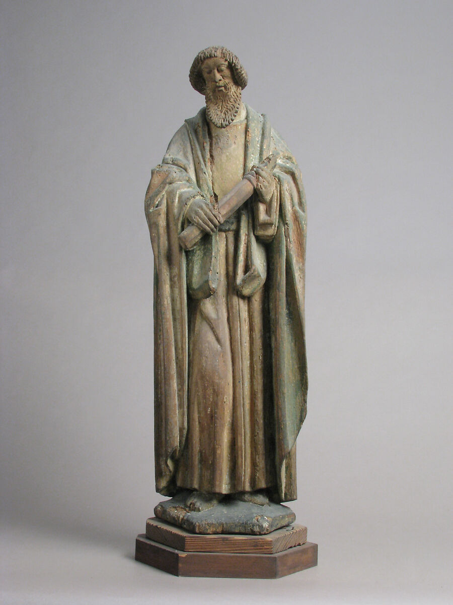 Saint Andrew (?), Oak with traces of polychromy and gilding, North Netherlandish 