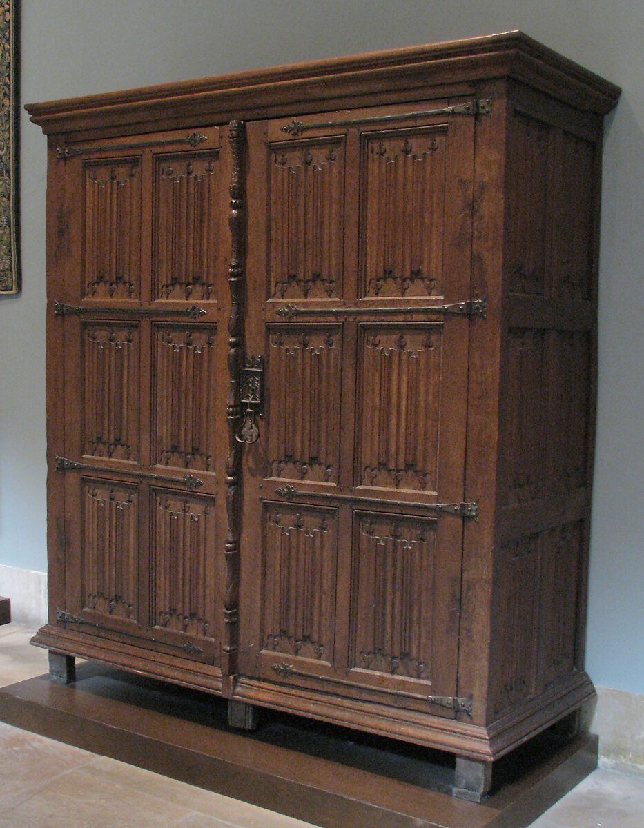 Armoire, Oak, iron mounts, North French or South Netherlandish 