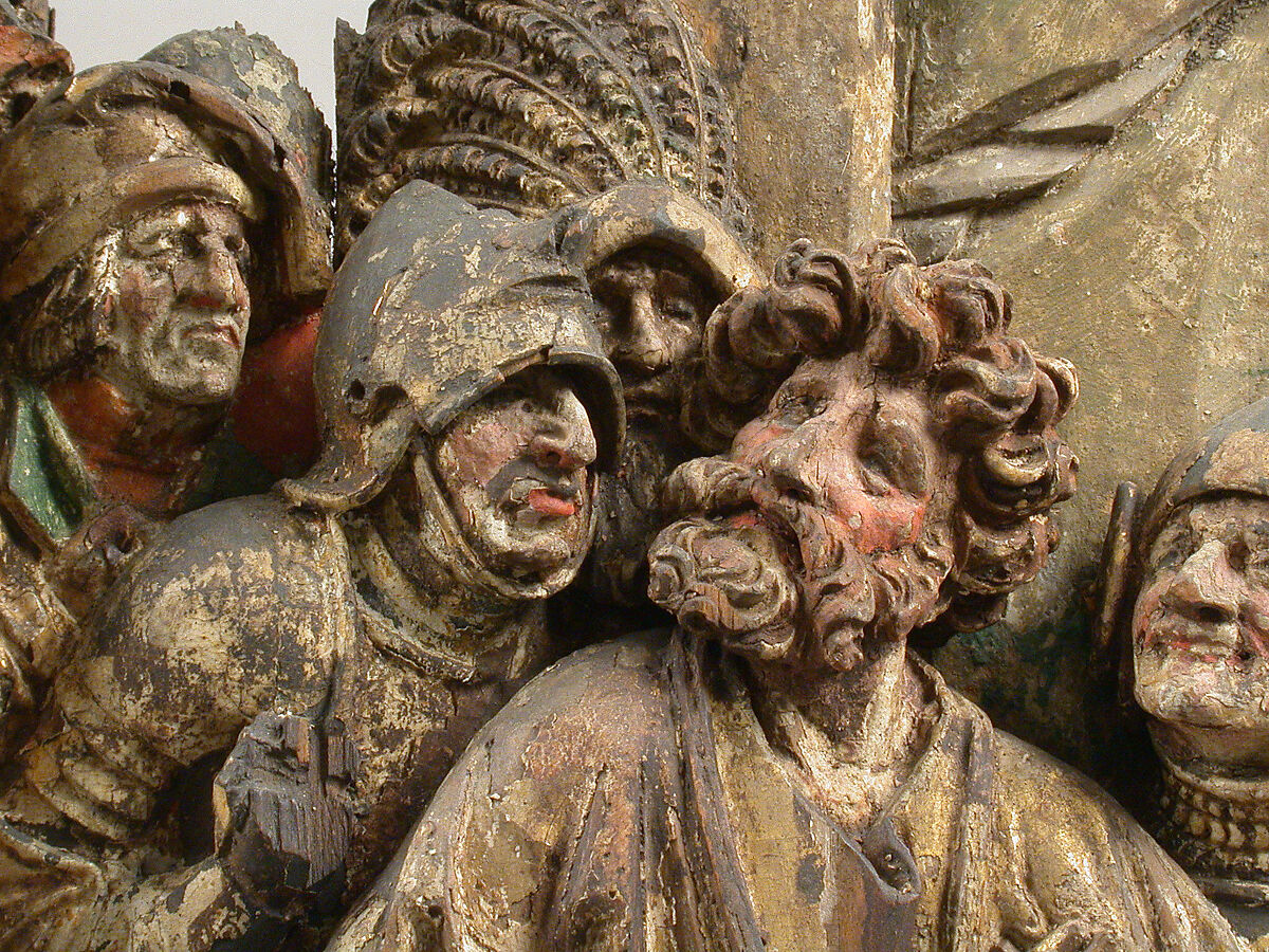 Judas Entering the Garden of Gethsemane to Betray Christ, Limewood with paint and gilding, German or South Netherlandish