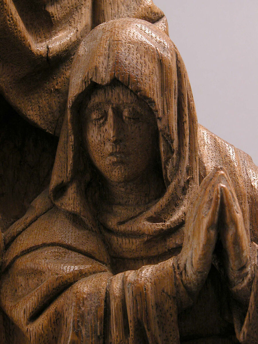 Virgin Supported by Saint John, School of Antwerp, Oak, South Netherlandish