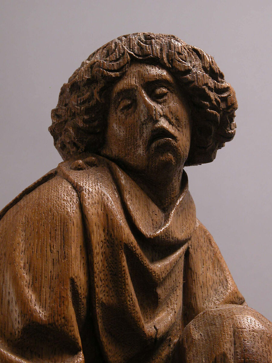 Virgin Supported by Saint John, School of Antwerp, Oak, South Netherlandish