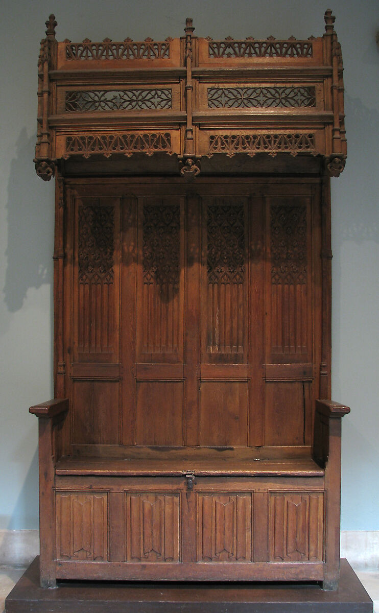 Canopied Seat, Oak, French