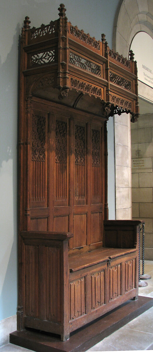 Canopied Seat, Oak, French