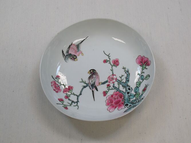 Saucer with birds and flowers