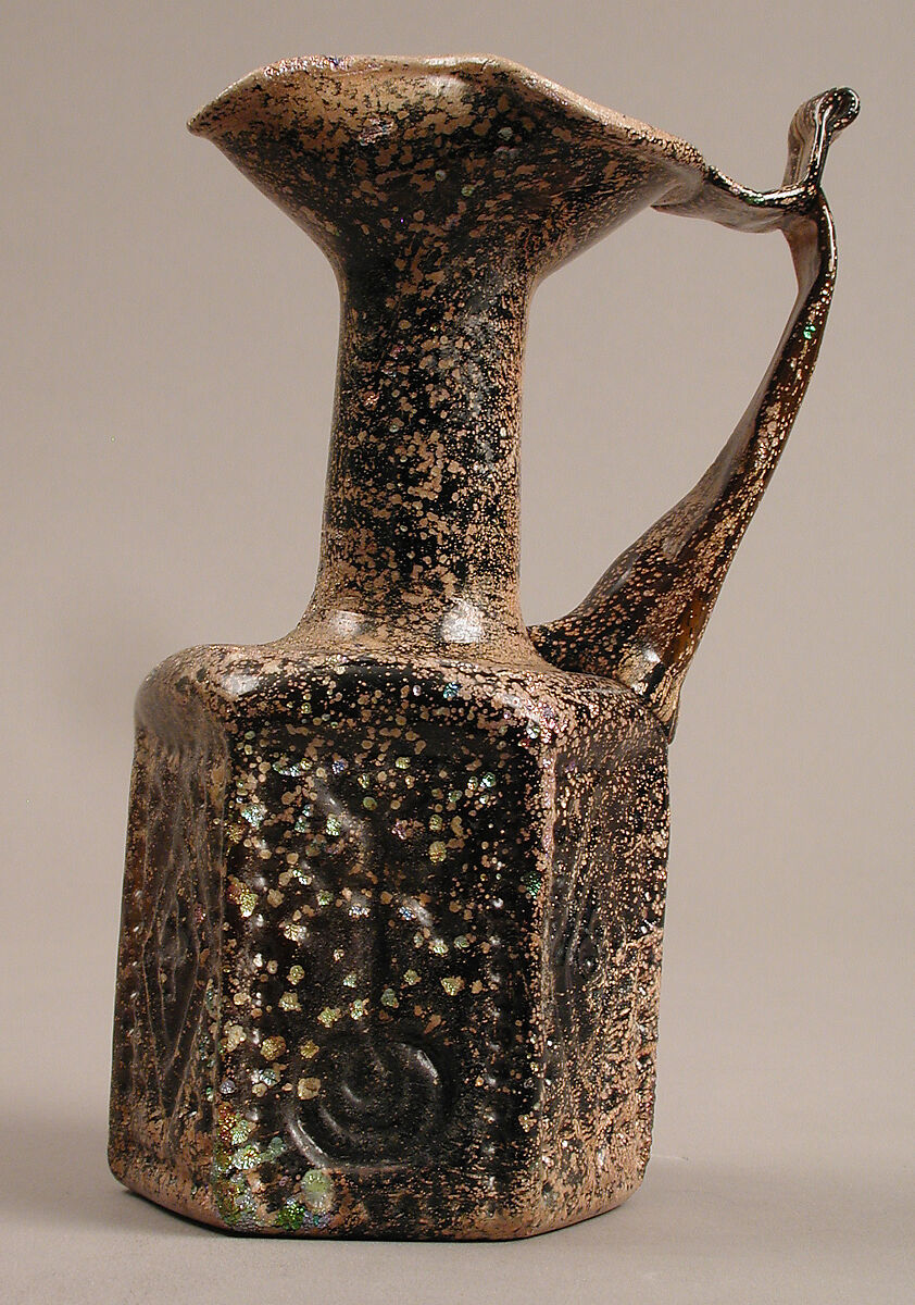 Hexagonal Jug, Moulded glass, Byzantine 