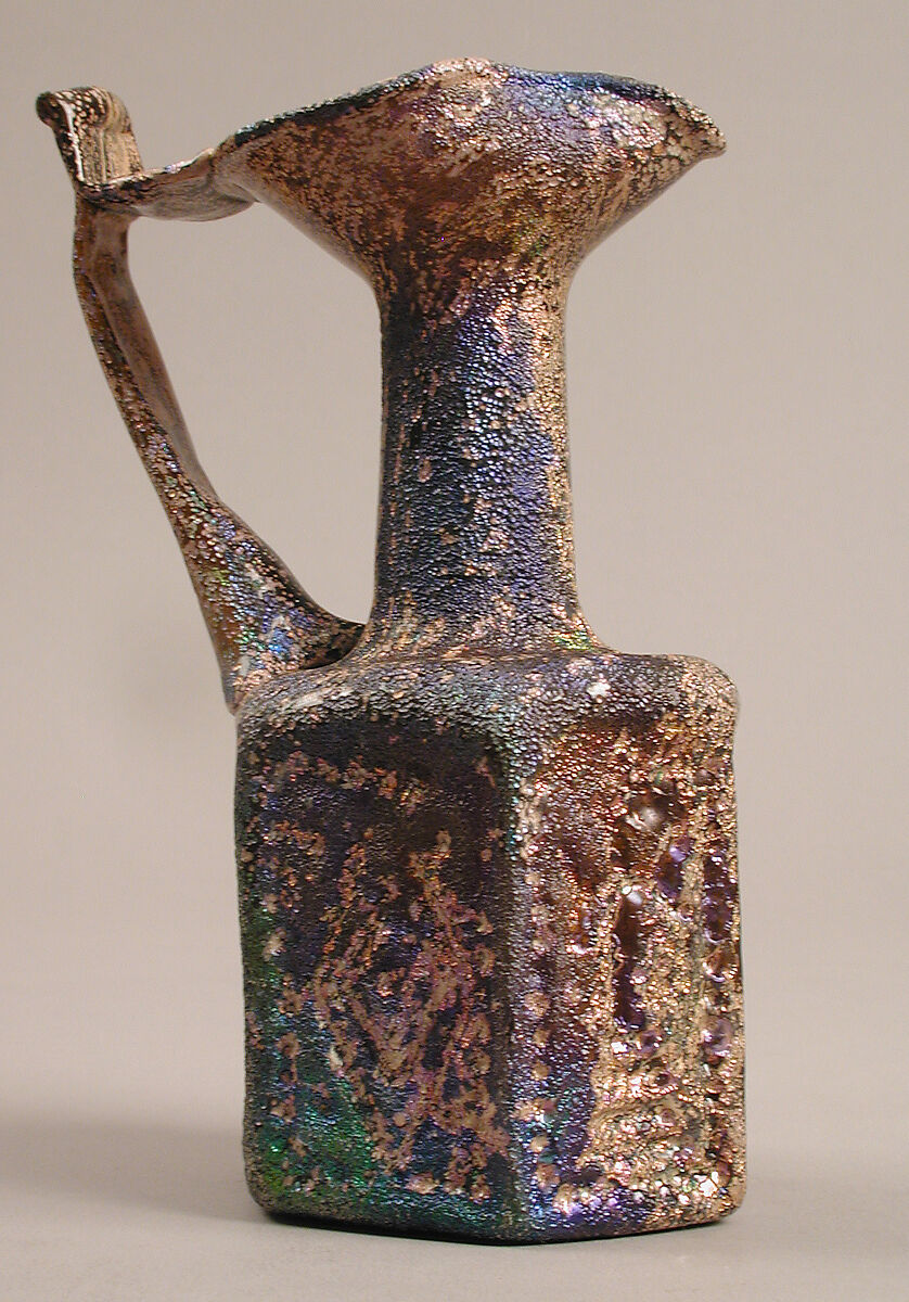 Hexagonal Jug, Moulded glass, Byzantine