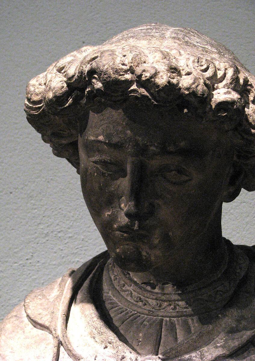 Saint John on Patmos, Limestone, originally polychromed., French