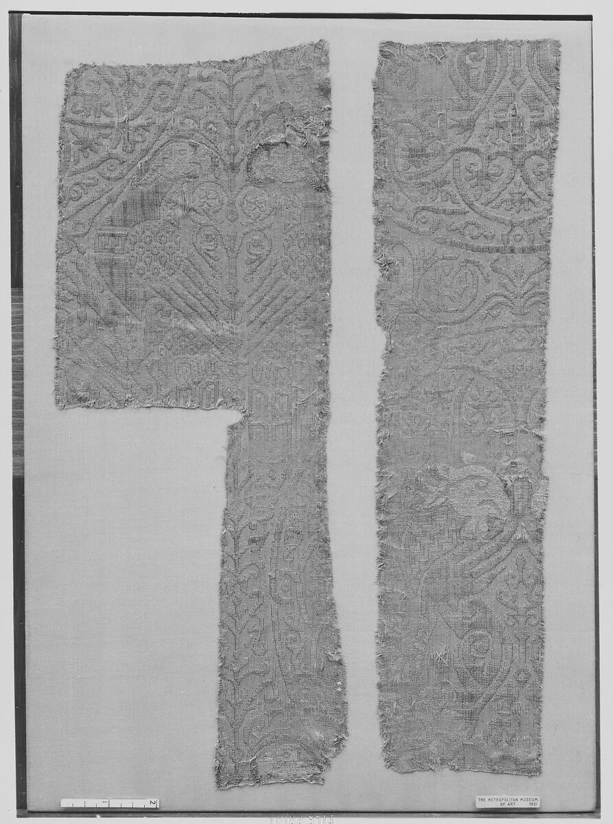 Textile with Brocade, Silk, gilt silver thread, Spanish