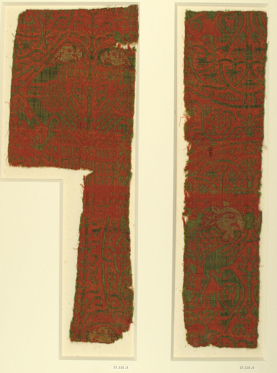 Textile with Brocade, Silk, gilt silver thread, Spanish