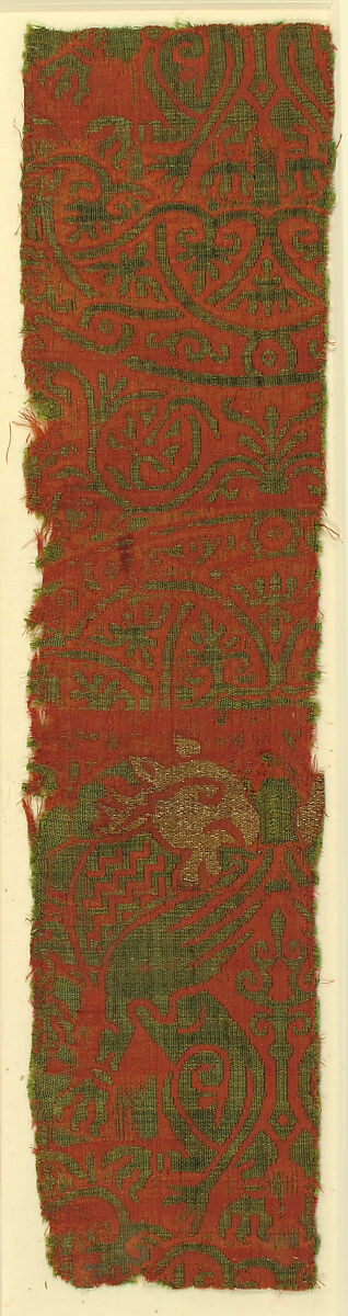 Textile with Brocade, Silk, gilt silver thread, Spanish 