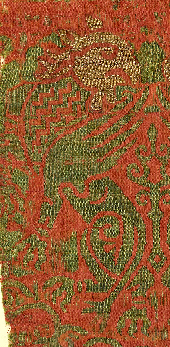 Textile with Brocade, Silk, gilt silver thread, Spanish