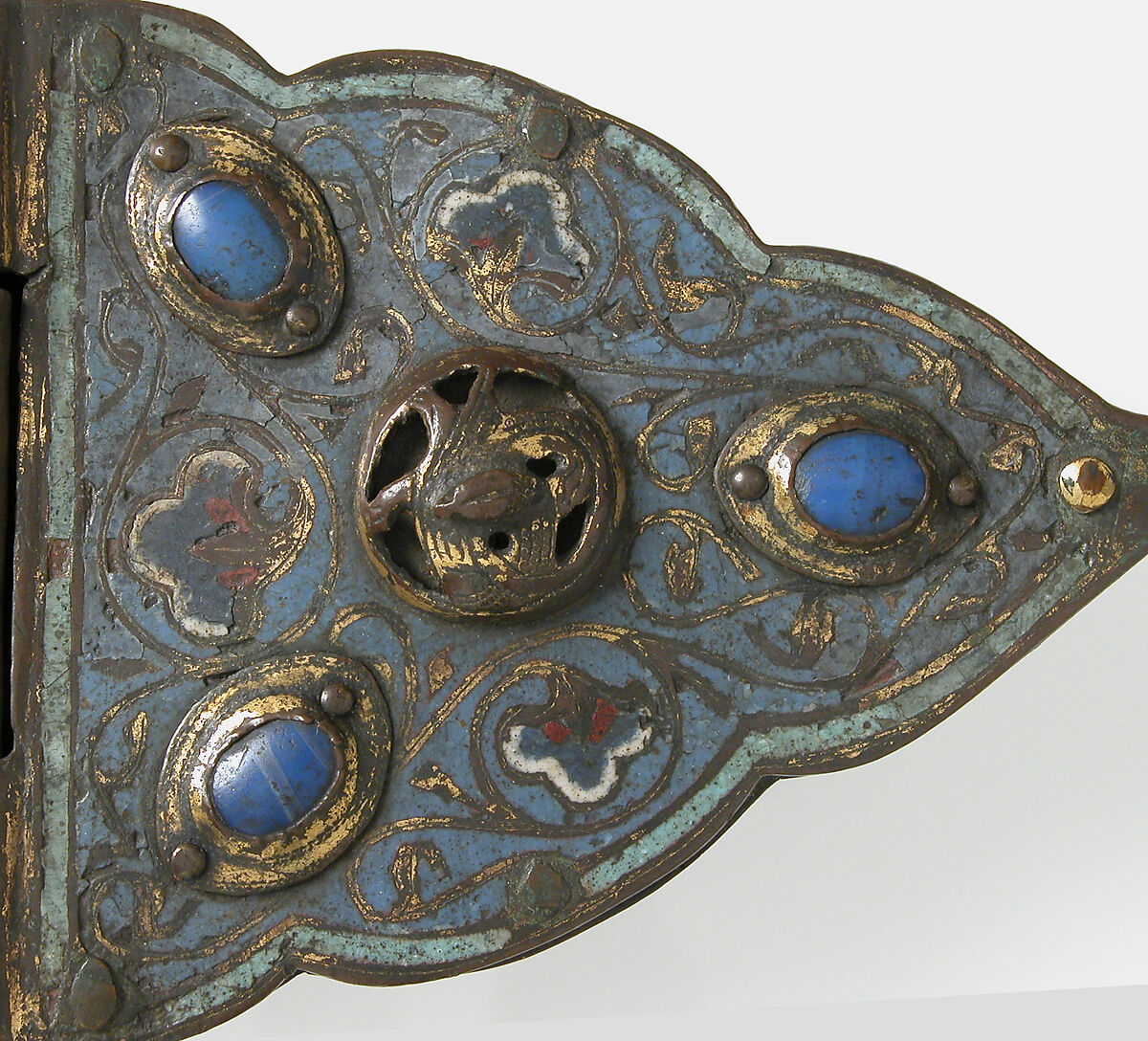 Incense Boat, Champlevé enamel, copper-gilt, French
