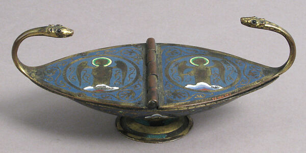 Incense Boat, Champlevé enamel, copper-gilt, French 